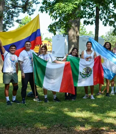 Counselors de varios países con sus banderas